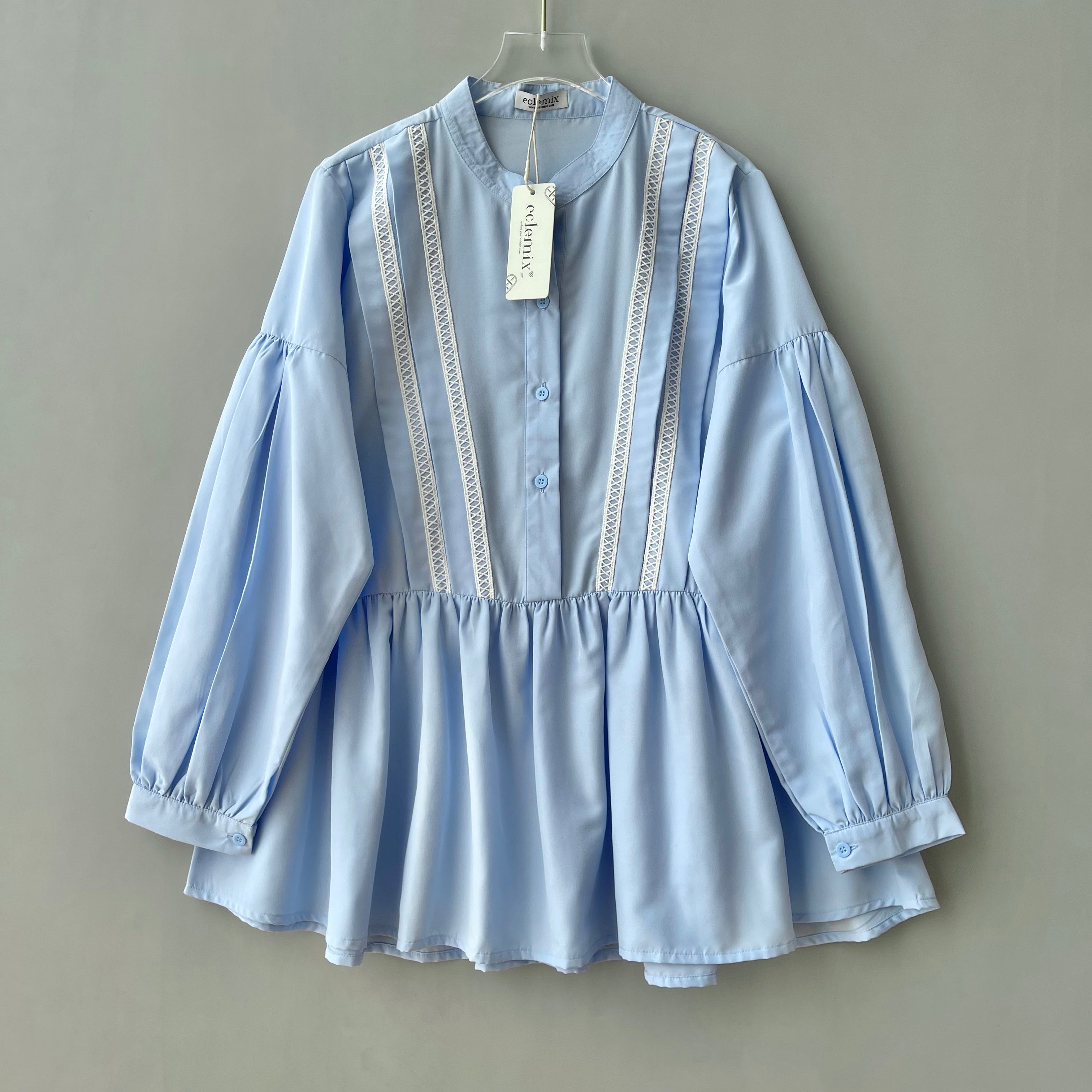 Image of Eclemix Top Lumna | Atasan Wanita Blouse Polos Renda Daily